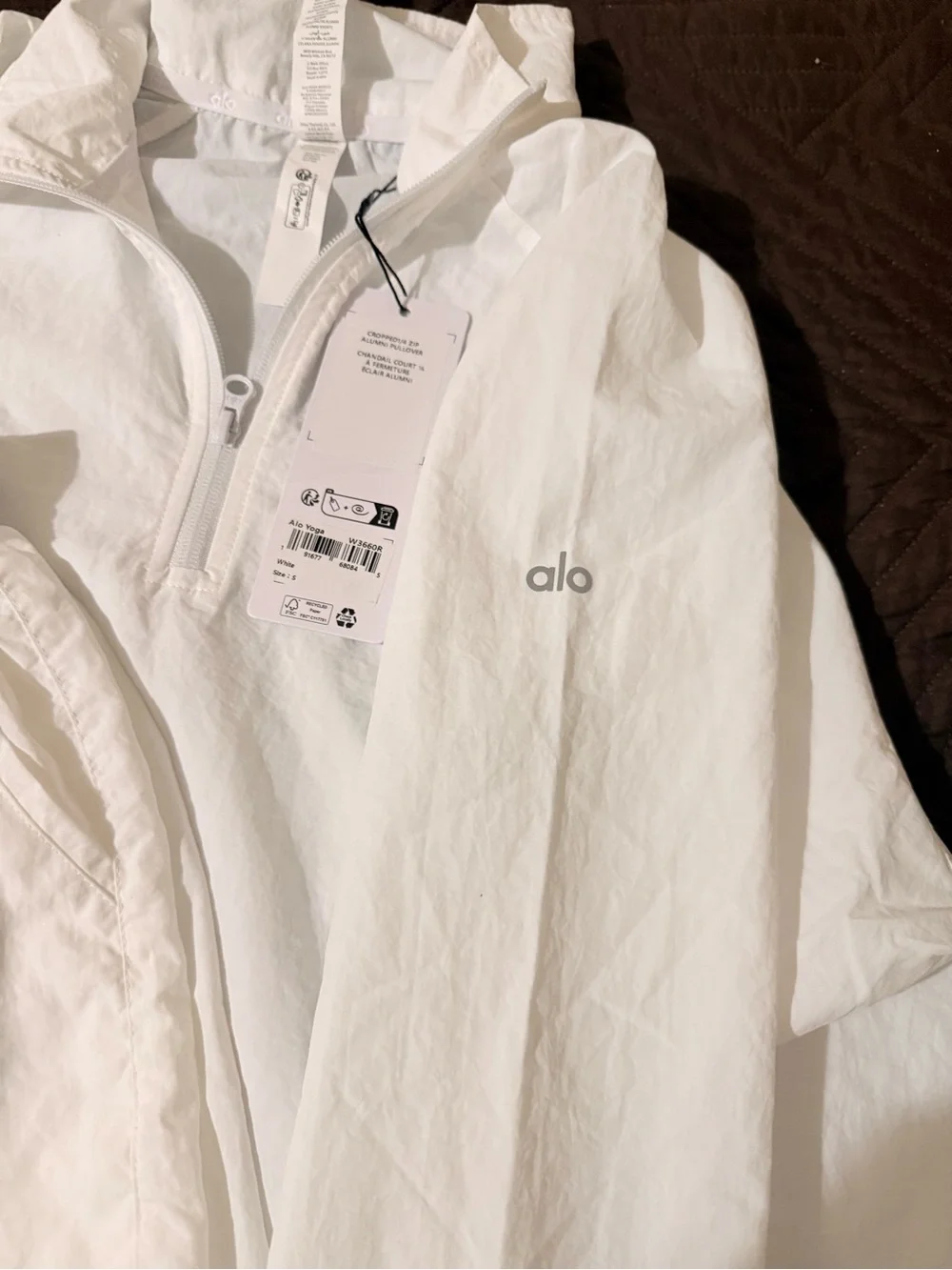 ALO Yoga set White Lightweight Bomber Jacket